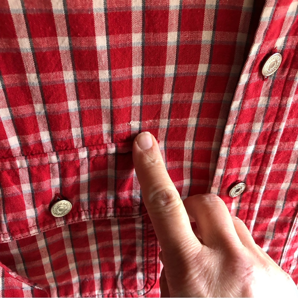 Vintage 80's Polo Ralph Lauren Authentic Dungarees Red Plaid Shirt. Size Medium - Picture 14 of 16